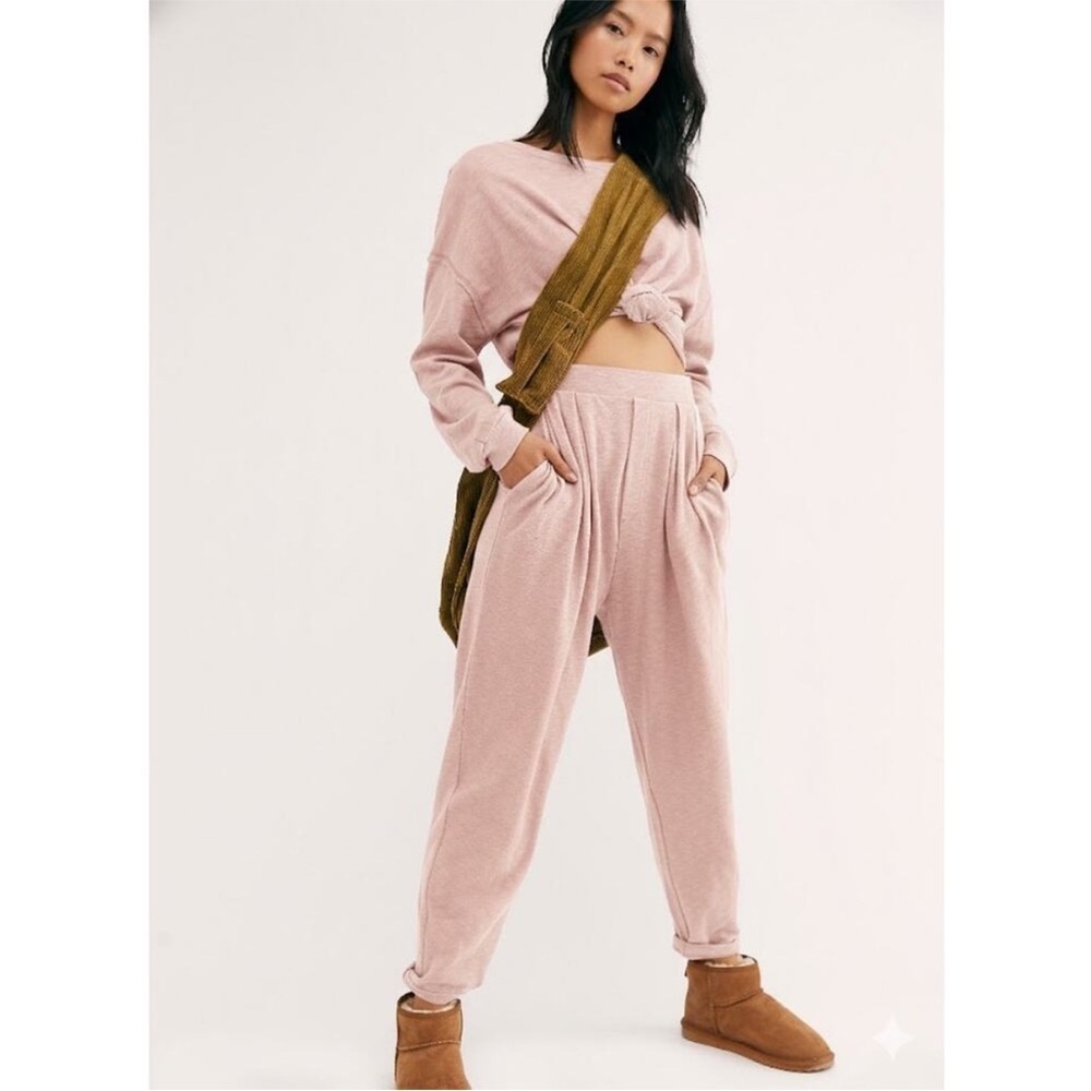 Free People FP Beach Culver City Tapered Pants Womens Small Pink Bush